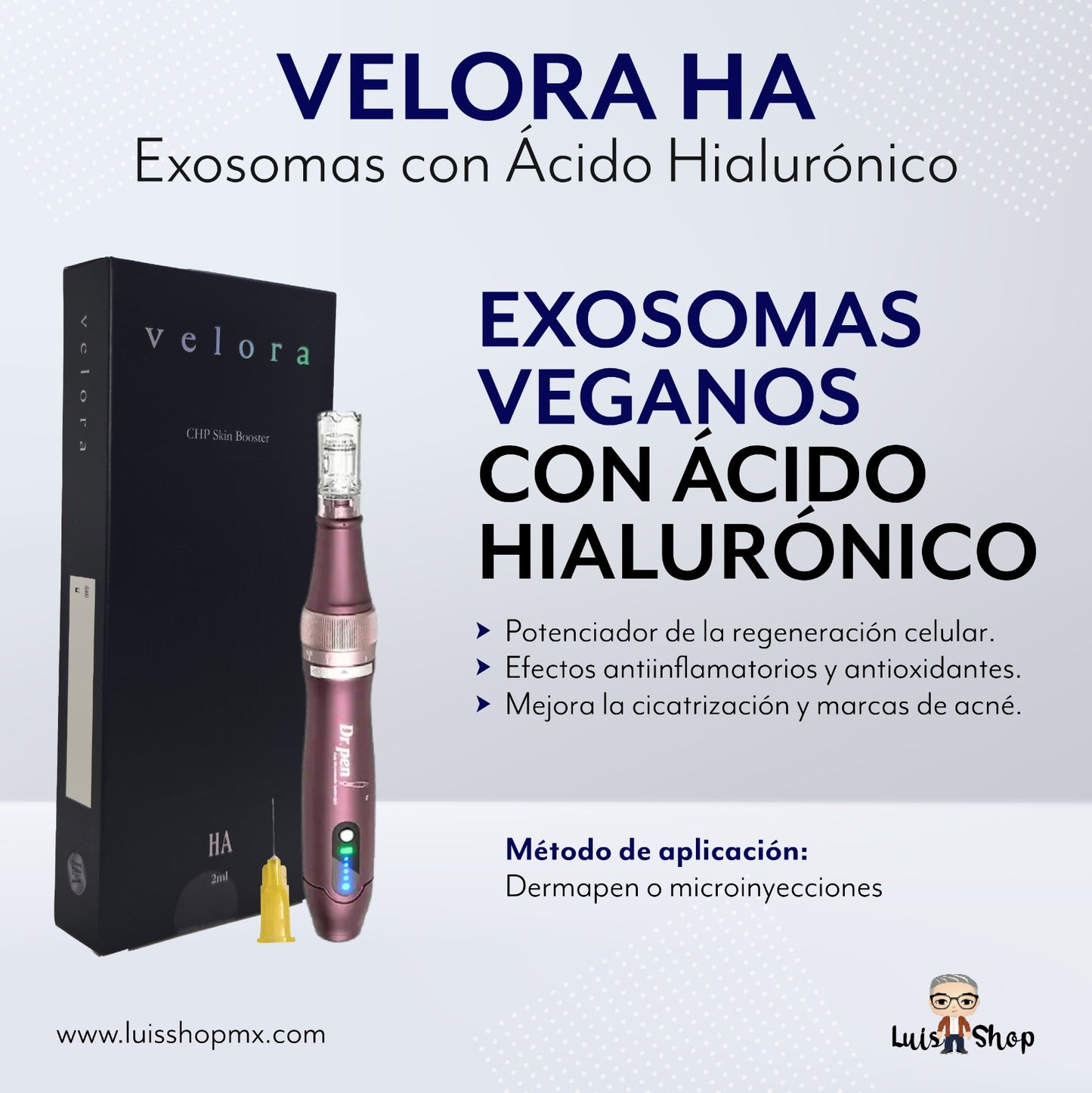 Velora HA 2ml - Exosomas con Ácido Hialurónico (Mesoterapia o Dermapen)